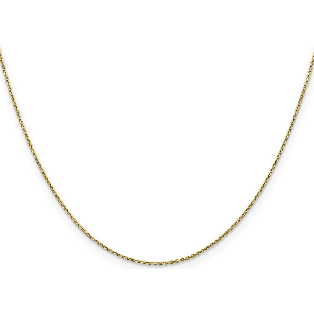 14K Yellow Gold 24" Diamond-Cut Cable Chain Necklace - 0.9mm Width by Monteluci Fine Jewelry