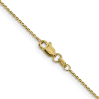 14K Yellow Gold 24" Diamond-Cut Cable Chain Necklace - 0.9mm Width by Monteluci Fine Jewelry