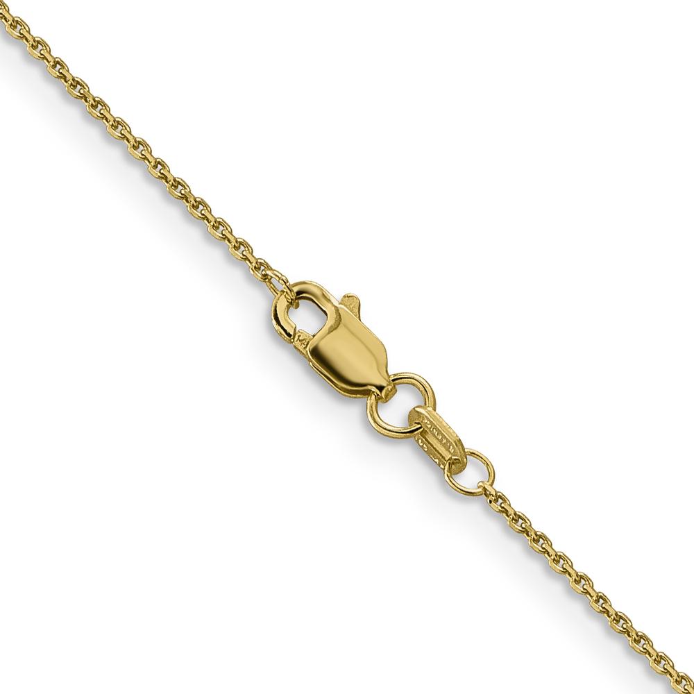 14K Yellow Gold 24" Diamond-Cut Cable Chain Necklace - 0.9mm Width by Monteluci Fine Jewelry
