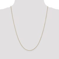14K Yellow Gold 24" Diamond-Cut Cable Chain Necklace - 0.9mm Width by Monteluci Fine Jewelry
