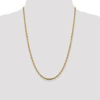 14K Yellow Gold 24" Diamond-Cut Cable Chain Necklace - 3.7mm by Oro Pregiato