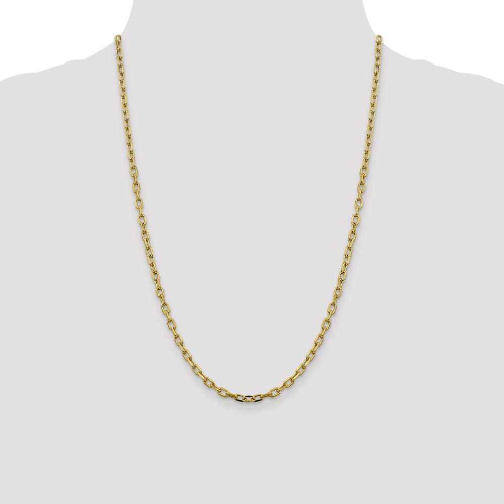 14K Yellow Gold 24" Diamond-Cut Cable Chain Necklace - 3.7mm by Oro Pregiato