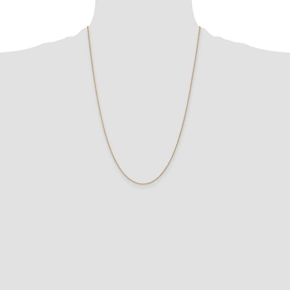 14K Yellow Gold 24" Diamond-Cut Cable Chain Necklace by Oro Pregiato