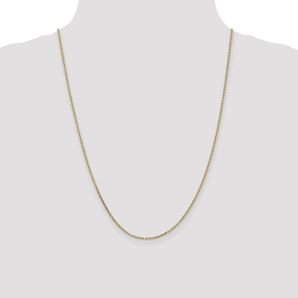 14K Yellow Gold 24" Diamond-Cut Cable Chain with Lobster Clasp - 1.65mm Width by Oro Pregiato