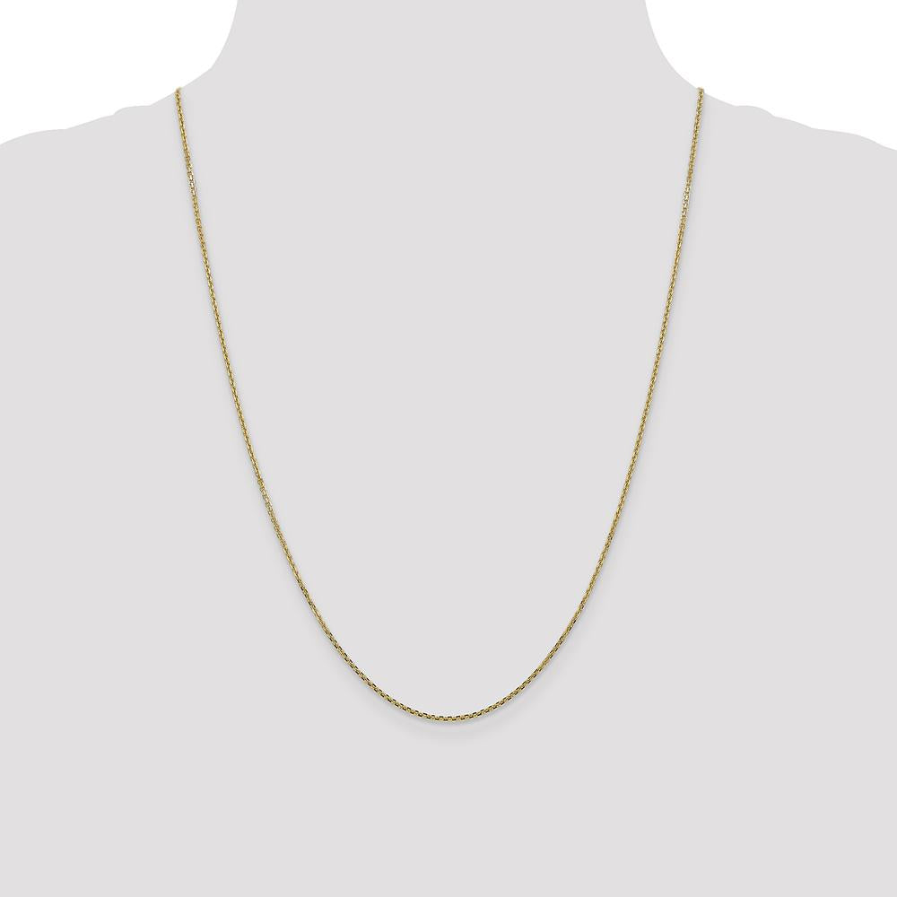 14K Yellow Gold 24" Diamond-Cut Cable Link Necklace - 1.45mm Width by Oro Pregiato