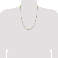 14K Yellow Gold 24" Diamond-Cut Forzantine Cable Chain - 1.4mm Width by Oro Pregiato