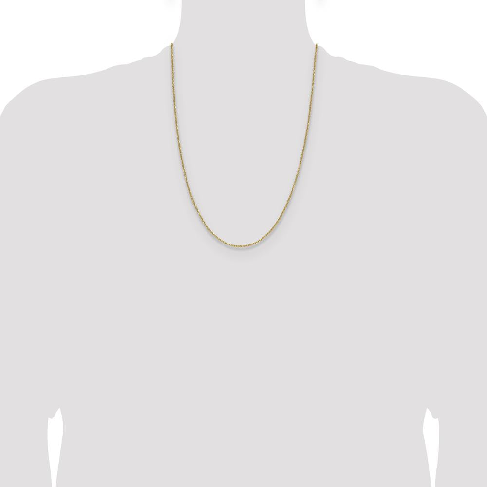 14K Yellow Gold 24" Diamond-Cut Forzantine Cable Chain - 1.4mm Width by Oro Pregiato