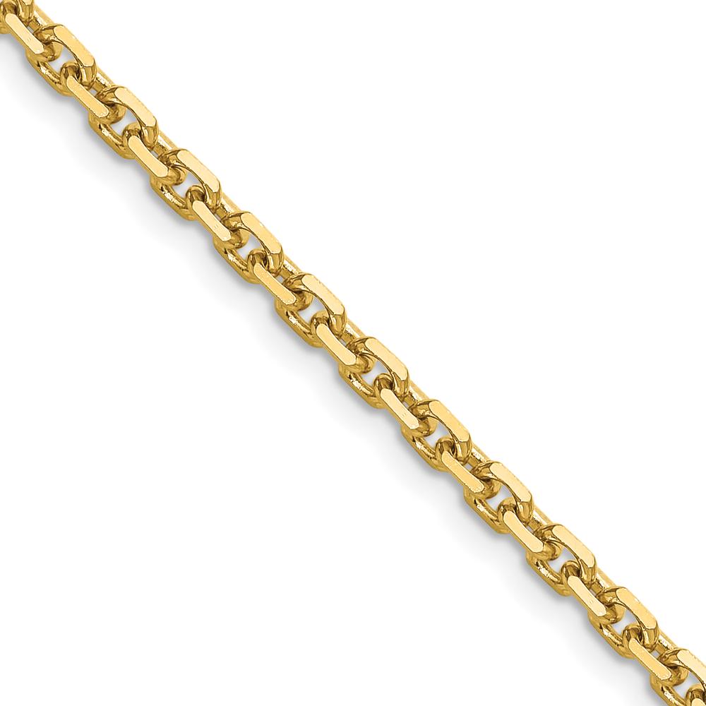 14K Yellow Gold 24" Diamond-Cut French Link Chain - 3.25mm Width by Oro Pregiato