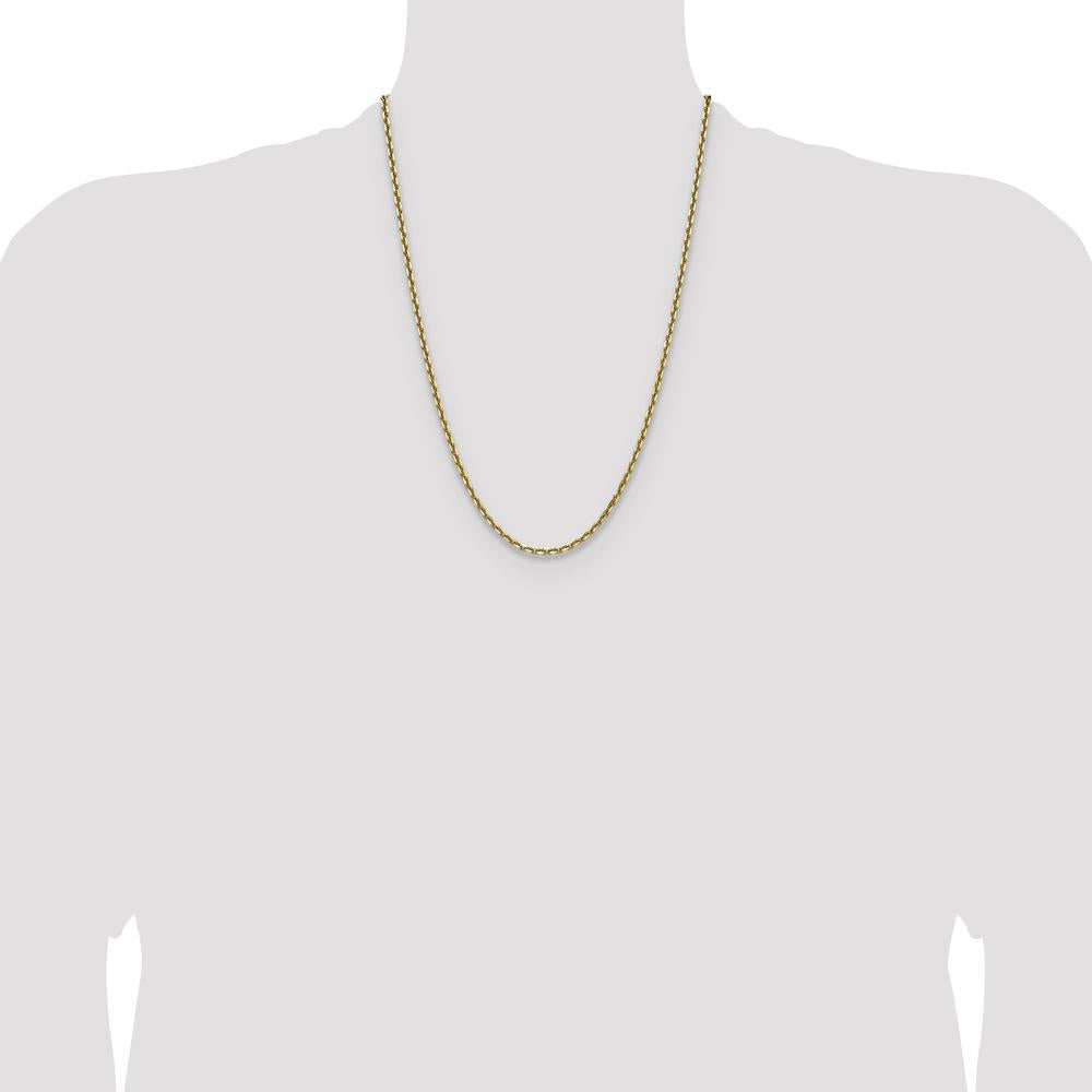 14K Yellow Gold 24" Diamond-Cut French Link Chain - 3.25mm Width by Oro Pregiato