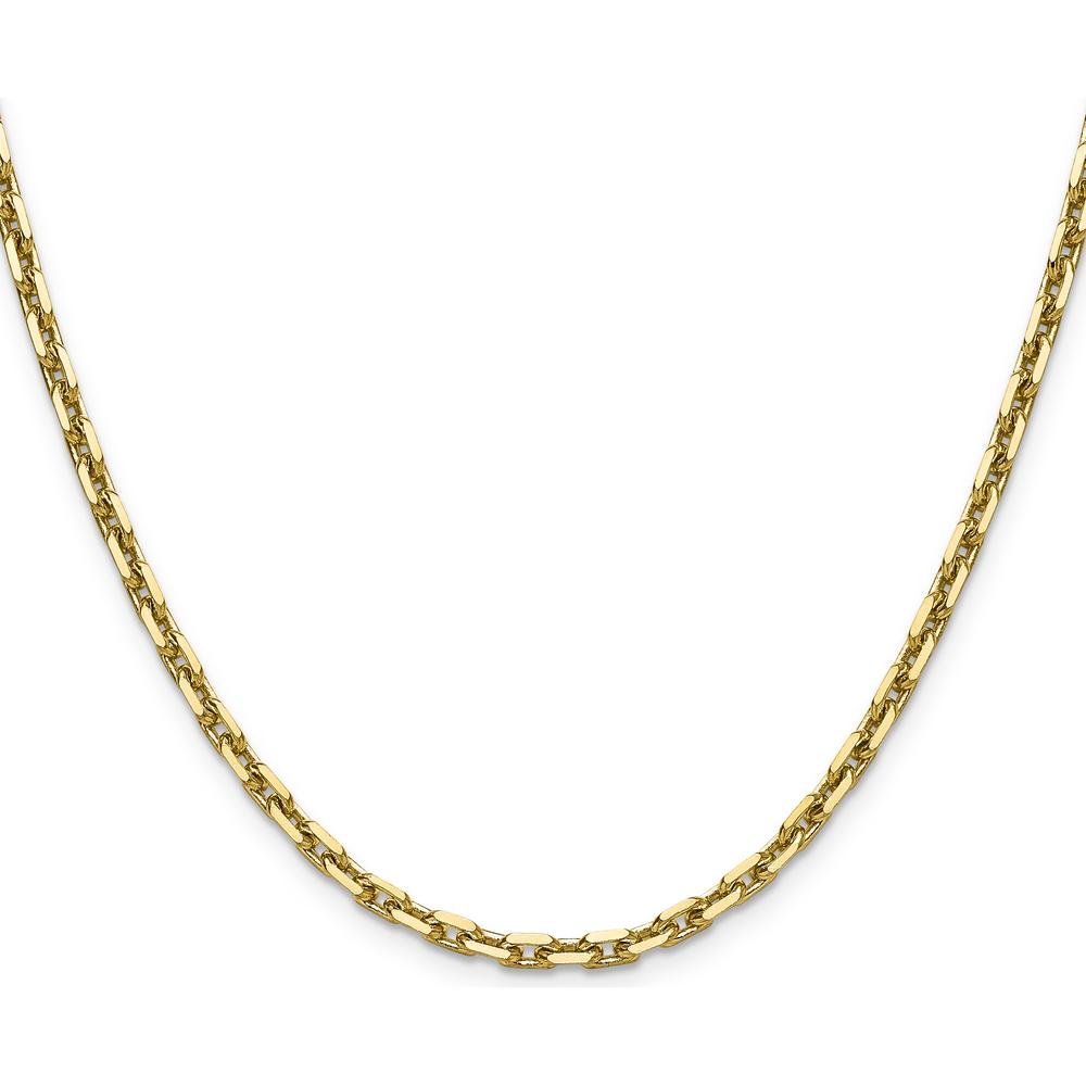 14K Yellow Gold 24" Diamond-Cut French Link Chain Necklace by Oro Pregiato