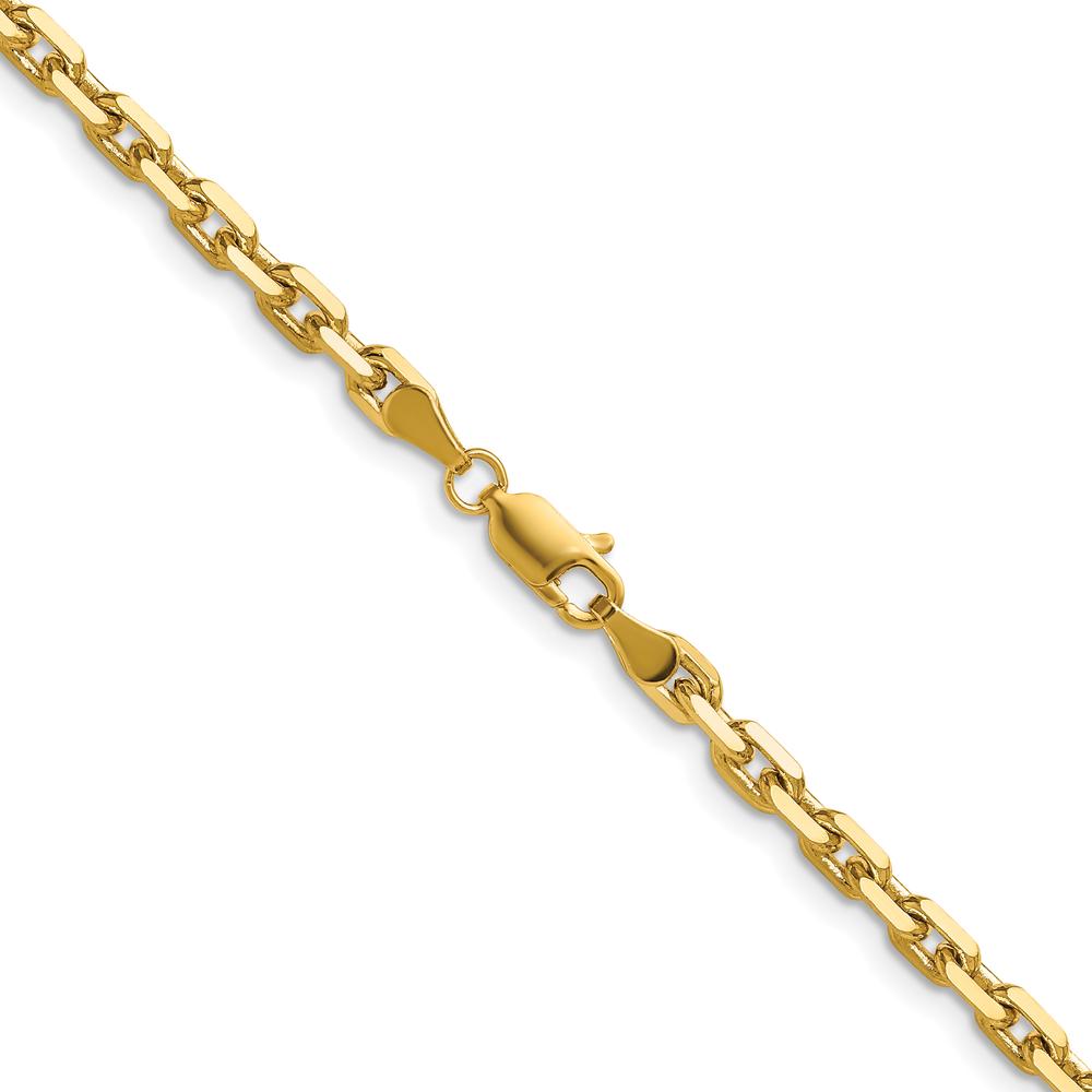 14K Yellow Gold 24" Diamond-Cut French Link Chain Necklace by Oro Pregiato