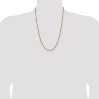 14K Yellow Gold 24" Diamond-Cut French Link Chain Necklace by Oro Pregiato
