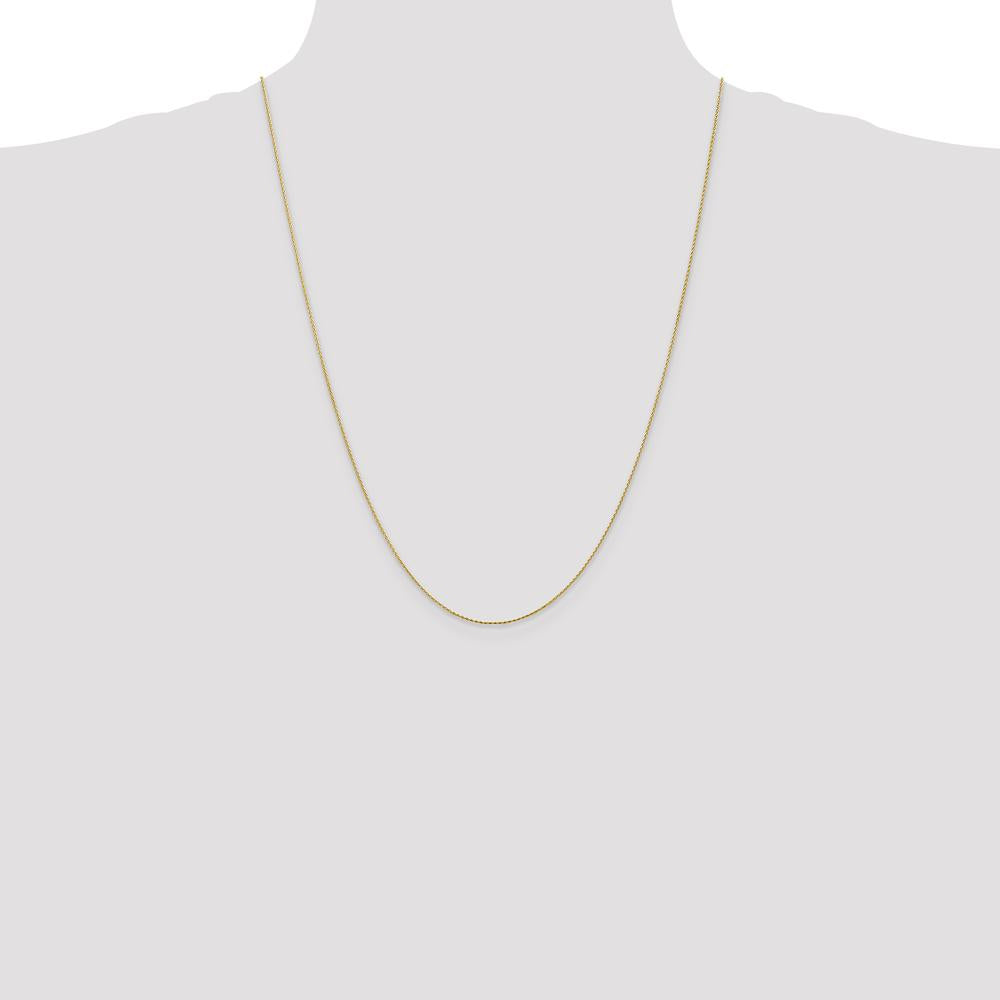14K Yellow Gold 24" Diamond-Cut Parisian Wheat Chain - 0.8mm Width by Oro Pregiato