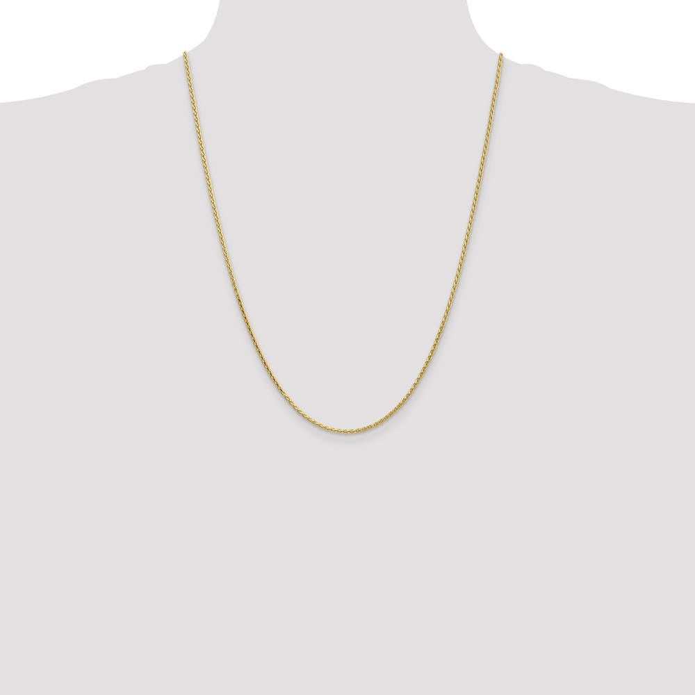 14K Yellow Gold 24" Diamond-Cut Parisian Wheat Chain - 1.9mm Width by Oro Pregiato