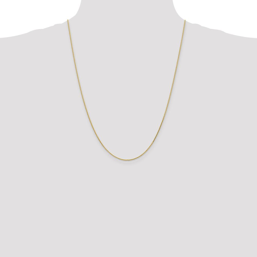 14K Yellow Gold 24" Diamond-Cut Parisian Wheat Chain - 1mm Width with Lobster Clasp by Oro Pregiato