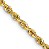 14K Yellow Gold 24" Diamond-Cut Quadruple Rope Chain - 2.75mm Width by Oro Pregiato