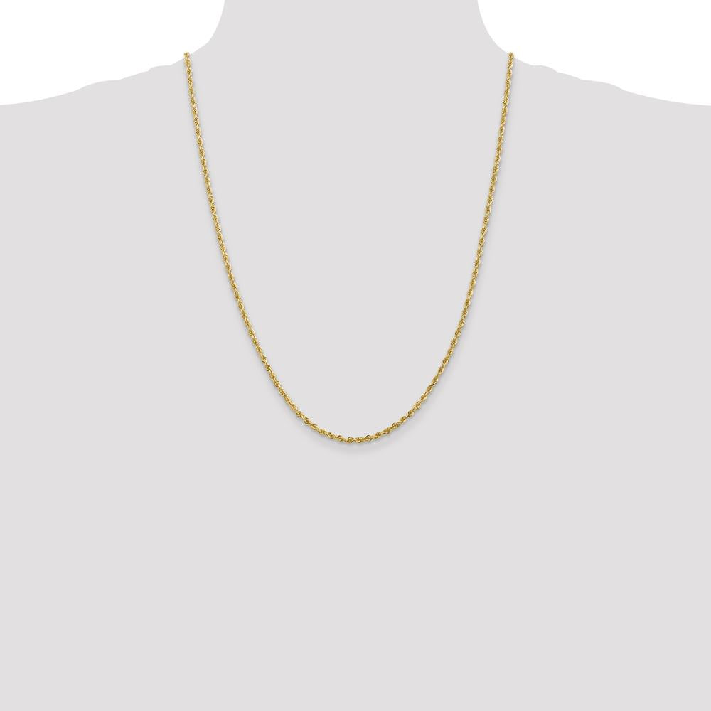 14K Yellow Gold 24" Diamond-Cut Quadruple Rope Chain - 2.75mm Width by Oro Pregiato