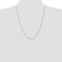 14K Yellow Gold 24" Diamond-Cut Quadruple Rope Chain - 2mm Width, Lobster Clasp, Solid Gold by Oro Pregiato