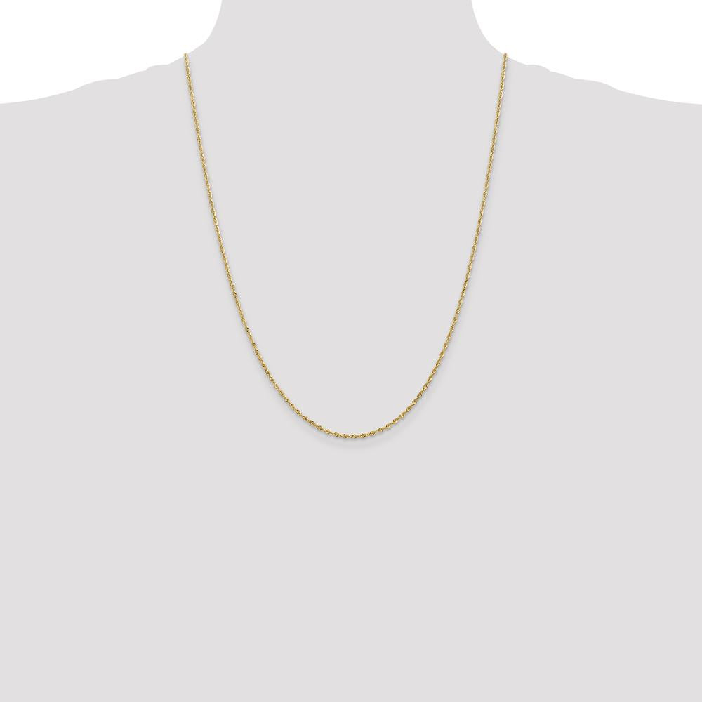 14K Yellow Gold 24" Diamond-Cut Quadruple Rope Chain with Lobster Clasp - 1.85mm Width by Oro Pregiato