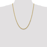 14K Yellow Gold 24" Diamond-Cut Rope Chain - 4.5mm Width by Oro Pregiato