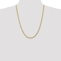 14K Yellow Gold 24" Diamond-cut Rope Chain - 4mm Width