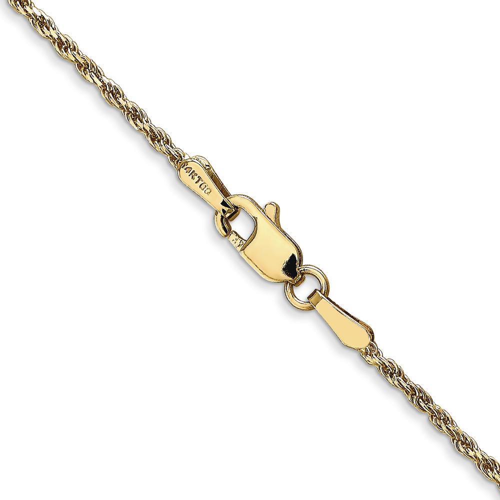 14K Yellow Gold 24" Diamond-Cut Rope Chain Necklace - 1.3mm Width by Oro Pregiato