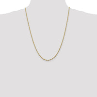 14K Yellow Gold 24" Diamond-Cut Rope Chain Necklace - 2.5mm Width with Lobster Clasp by Oro Pregiato