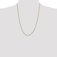 14K Yellow Gold 24" Diamond-Cut Rope Chain Necklace - 2mm Width by Oro Pregiato