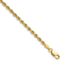 14K Yellow Gold 24" Diamond-Cut Rope Chain Necklace with Lobster Clasp - 2.75mm