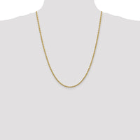 14K Yellow Gold 24" Diamond-Cut Rope Chain Necklace with Lobster Clasp - 2.75mm