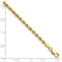 14K Yellow Gold 24" Diamond-Cut Rope Chain Necklace with Lobster Clasp - 2.75mm