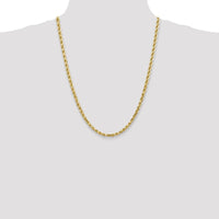 14K Yellow Gold 24" Diamond-Cut Rope Chain Necklace with Lobster Clasp - 4.5mm Width