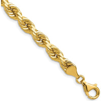 14K Yellow Gold 24" Diamond-Cut Rope Chain with Fancy Lobster Clasp