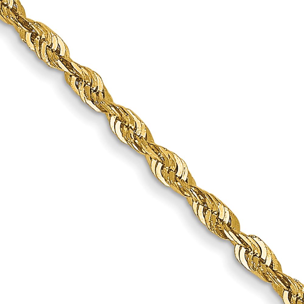 14K Yellow Gold 24" Diamond-Cut Rope Chain with Lobster Clasp - 1.5mm Width by Oro Pregiato