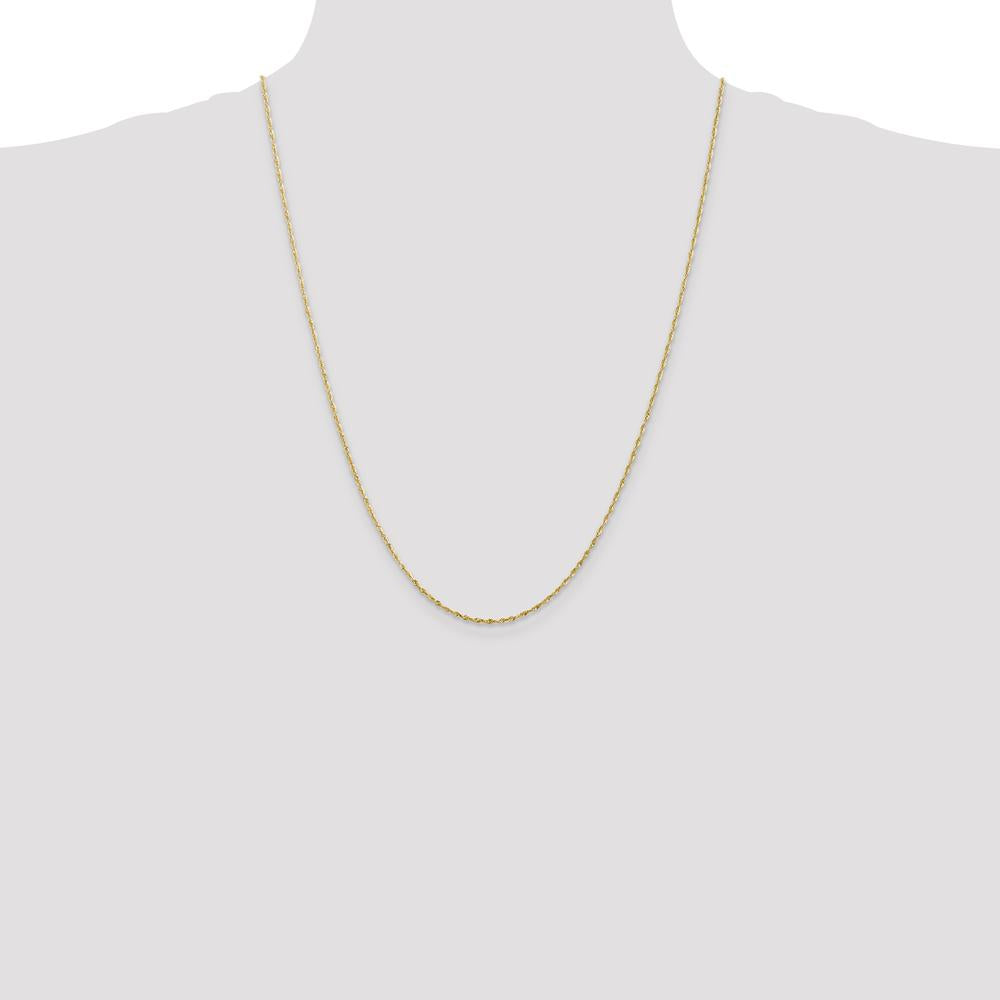 14K Yellow Gold 24" Diamond-Cut Rope Chain with Lobster Clasp - 1.5mm Width by Oro Pregiato