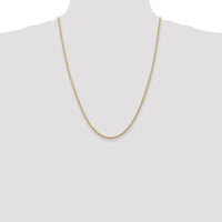 14K Yellow Gold 24" Diamond-Cut Rope Chain with Lobster Clasp - 2.25mm Width by Oro Pregiato