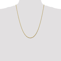 14K Yellow Gold 24" Diamond-Cut Rope Chain with Lobster Clasp - 2.5mm Width by Oro Pregiato