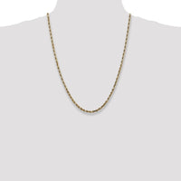 14K Yellow Gold 24" Diamond-Cut Rope Chain with Lobster Clasp - 4mm Width by Oro Pregiato