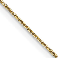 14K Yellow Gold 24" Diamond-Cut Round Open Link Cable Chain Necklace - 0.65mm Width by Oro Pregiato