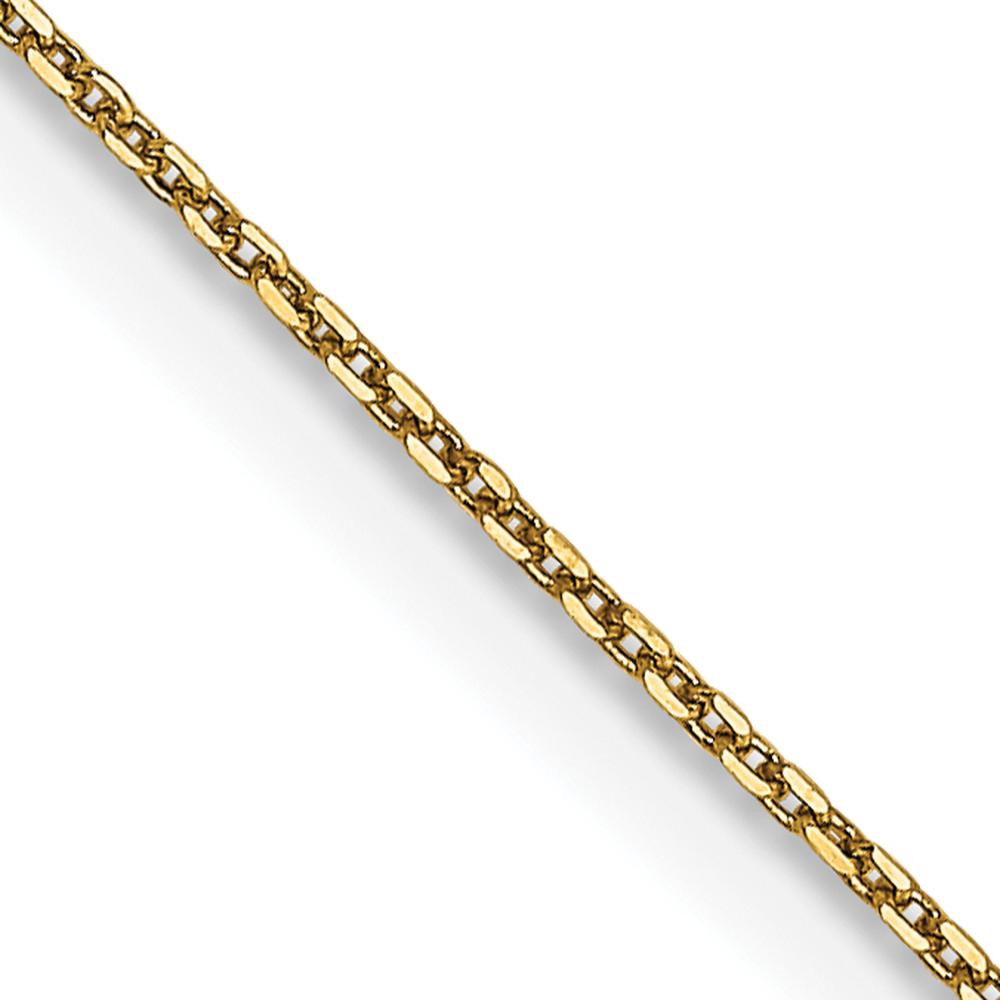 14K Yellow Gold 24" Diamond-Cut Round Open Link Cable Chain Necklace - 0.65mm Width by Oro Pregiato