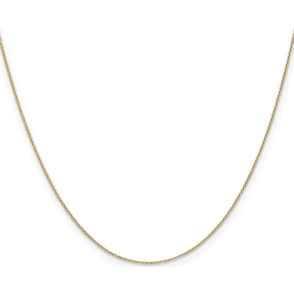 14K Yellow Gold 24" Diamond-Cut Round Open Link Cable Chain Necklace - 0.65mm Width by Oro Pregiato