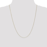 14K Yellow Gold 24" Diamond-Cut Round Open Link Cable Chain Necklace - 0.65mm Width by Oro Pregiato