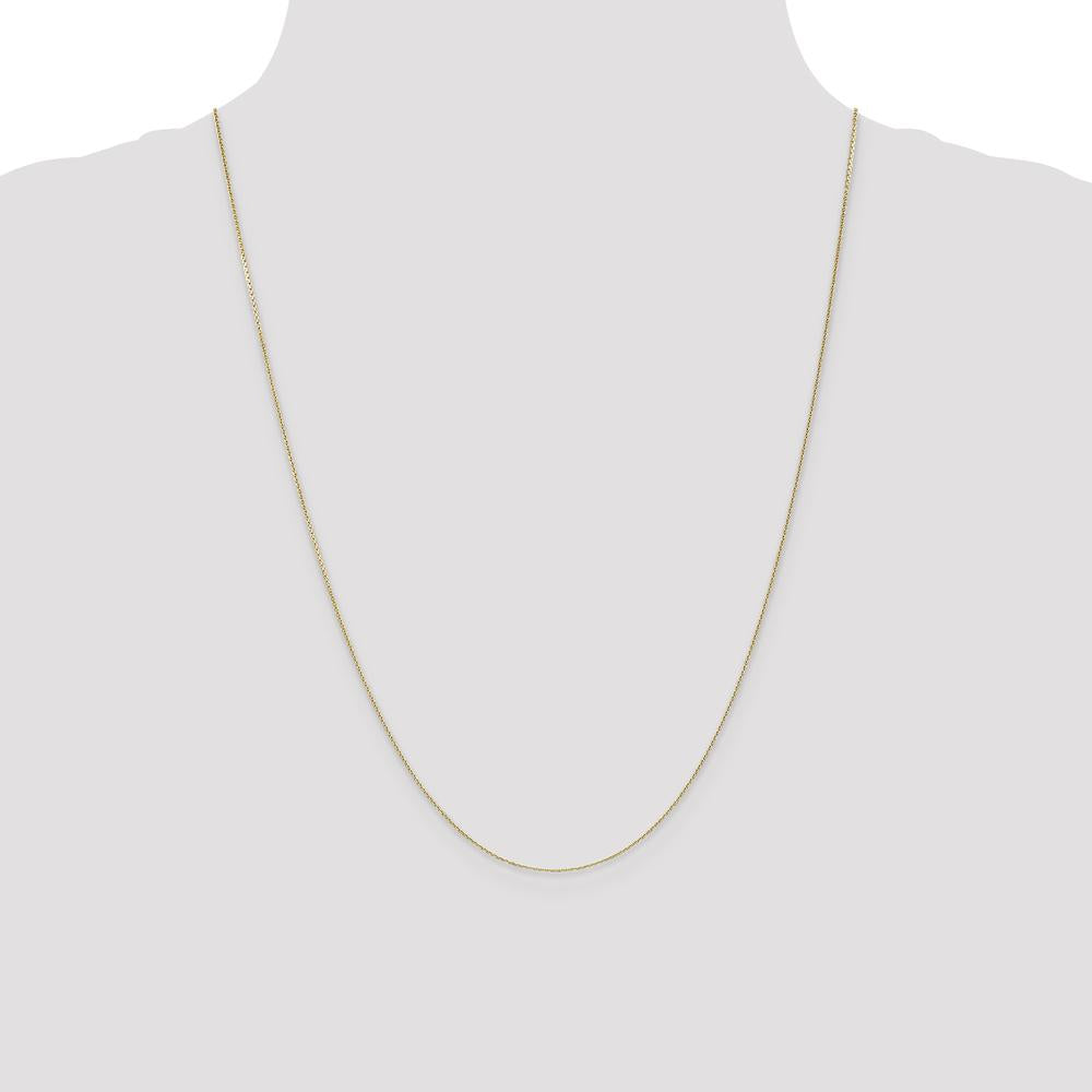 14K Yellow Gold 24" Diamond-Cut Round Open Link Cable Chain Necklace - 0.65mm Width by Oro Pregiato