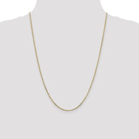 14K Yellow Gold 24" Diamond-Cut Round Open Link Cable Chain Necklace - 1.8mm Width by Oro Pregiato