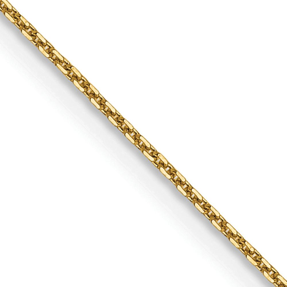 14K Yellow Gold 24" Diamond-Cut Round Open Link Cable Chain with Lobster Clasp by Oro Pregiato
