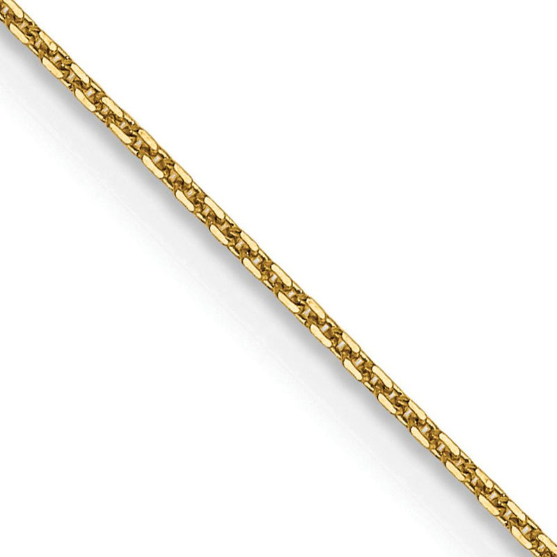 14K Yellow Gold 24" Diamond-Cut Round Open Link Cable Chain with Lobster Clasp by Oro Pregiato