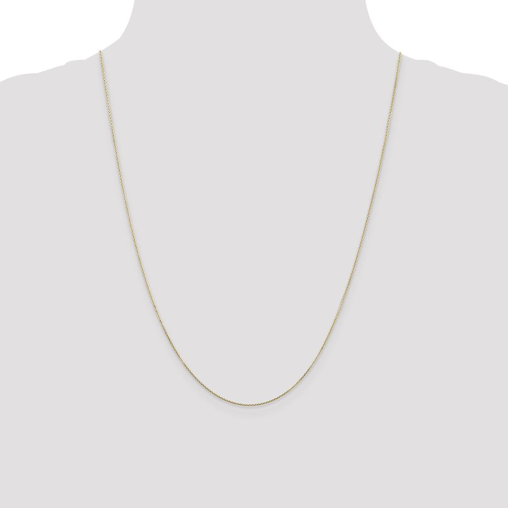 14K Yellow Gold 24" Diamond-Cut Round Open Link Cable Chain with Lobster Clasp by Oro Pregiato