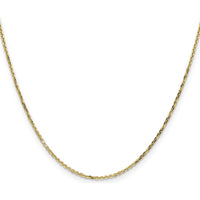 14K Yellow Gold 24" Diamond-Cut Round Open Link Cable Chain with Lobster Clasp by Oro Pregiato