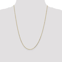 14K Yellow Gold 24" Diamond-Cut Round Open Link Cable Chain with Lobster Clasp by Oro Pregiato