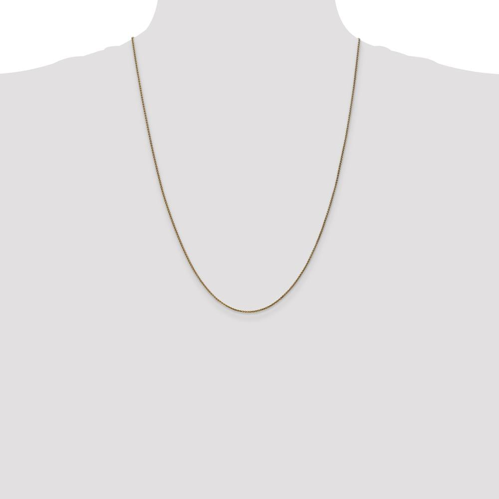 14K Yellow Gold 24" Diamond-Cut Spiga Chain - 1.25mm Width by Oro Pregiato